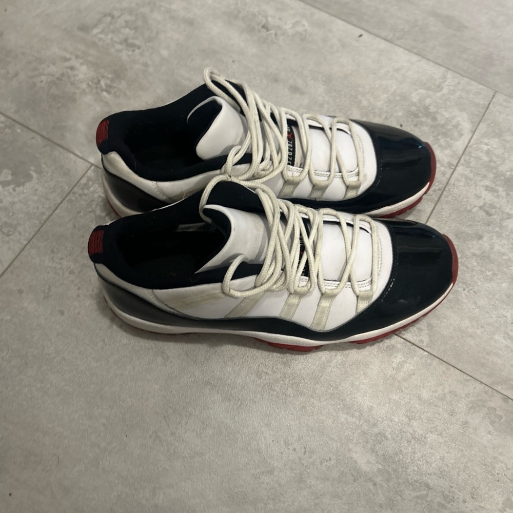 Jordan Black, White, and Red Sneakers